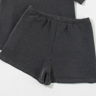 Gray Textured Shorts